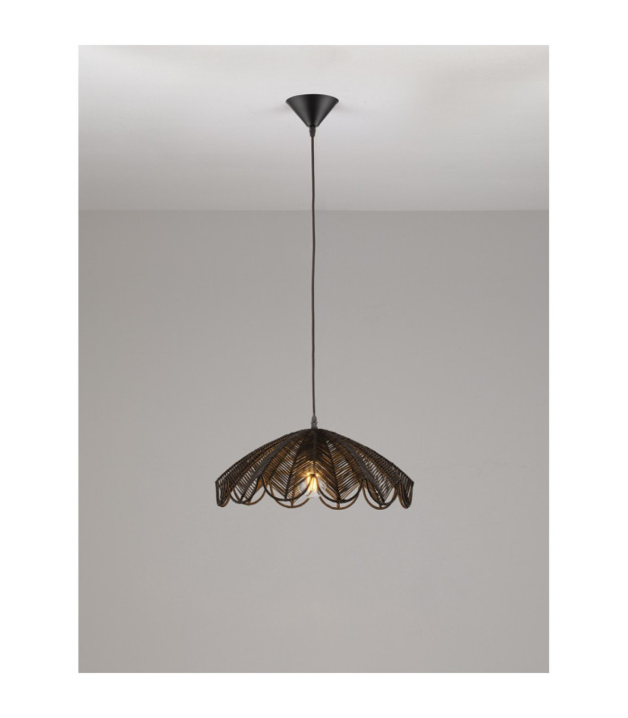 Flare Dome Pendant Ceiling Light Black E27 1x12W-4
