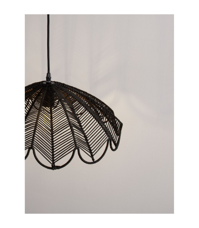 Flare Dome Pendant Ceiling Light Black E27 1x12W-5