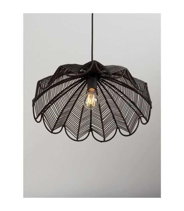 Flare Dome Pendant Ceiling Light Black E27 1x12W-6
