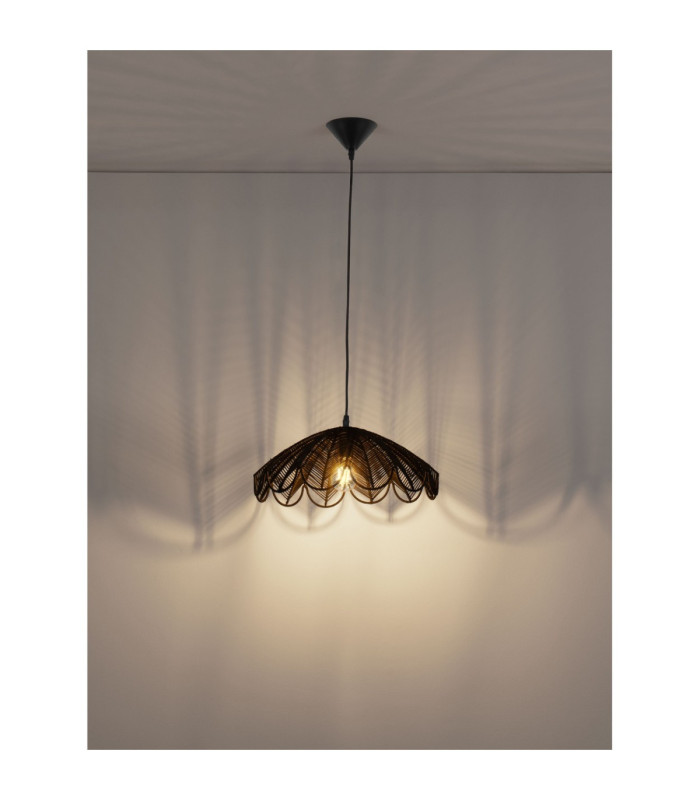 Flare Dome Pendant Ceiling Light Black E27 1x12W-8