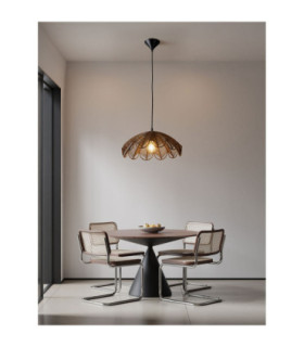 Flare Dome Pendant Ceiling Light Brown Black E27 1x12W-2