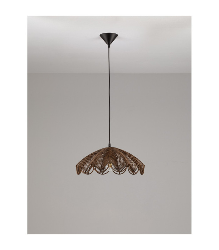 Flare Dome Pendant Ceiling Light Brown Black E27 1x12W-3