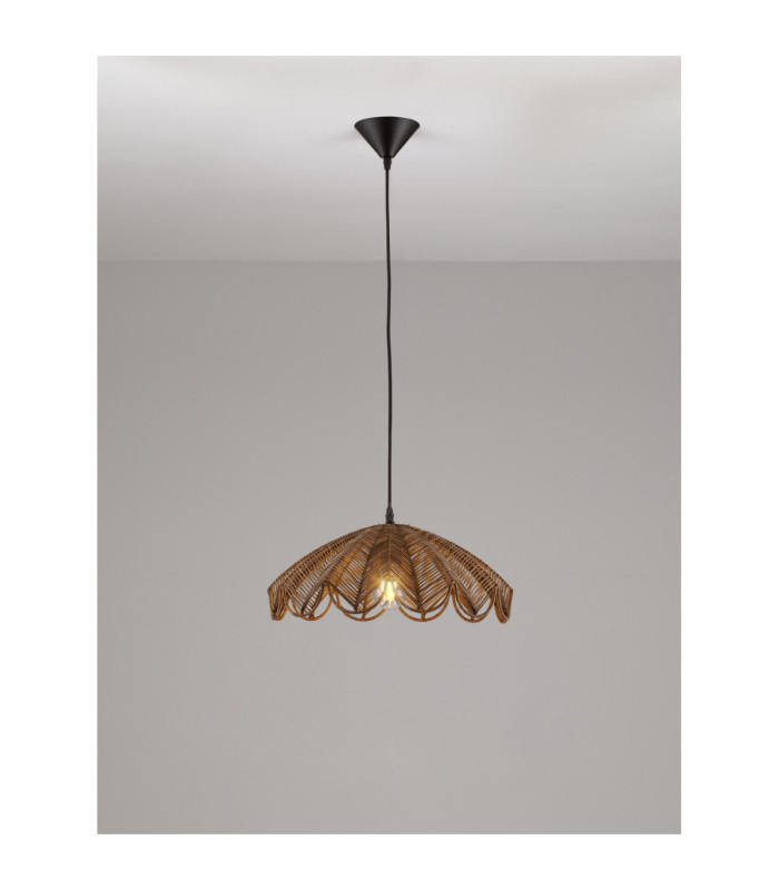 Flare Dome Pendant Ceiling Light Brown Black E27 1x12W-4