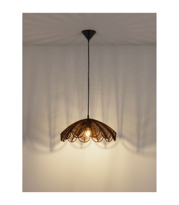 Flare Dome Pendant Ceiling Light Brown Black E27 1x12W-6