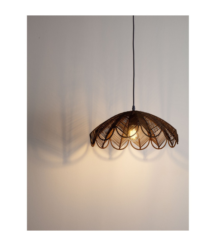 Flare Dome Pendant Ceiling Light Brown Black E27 1x12W-7