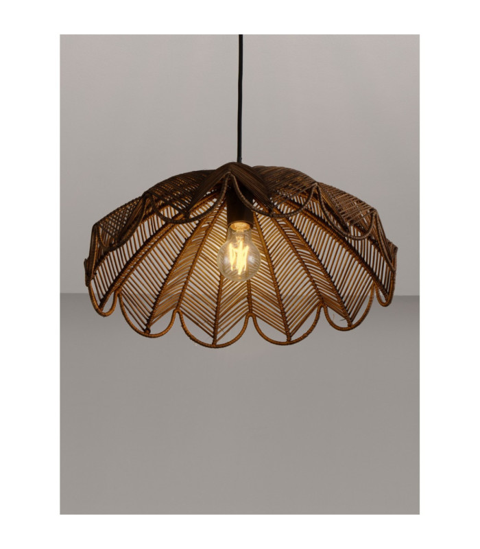 Flare Dome Pendant Ceiling Light Brown Black E27 1x12W-9