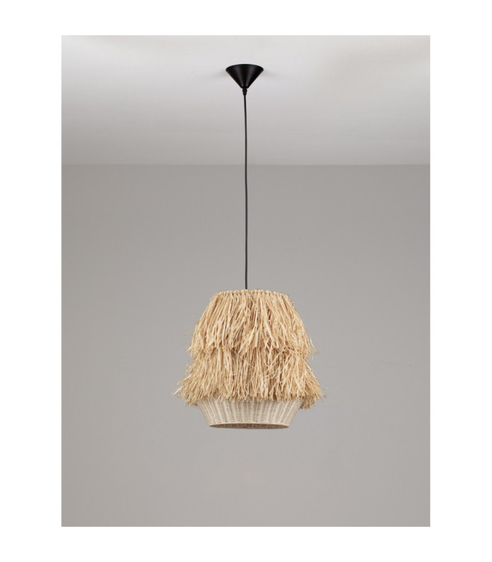 Sol Dome Pendant Ceiling Light Natural Black E27 1x12W-3