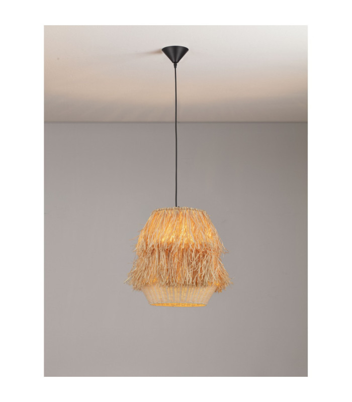 Sol Dome Pendant Ceiling Light Natural Black E27 1x12W-4