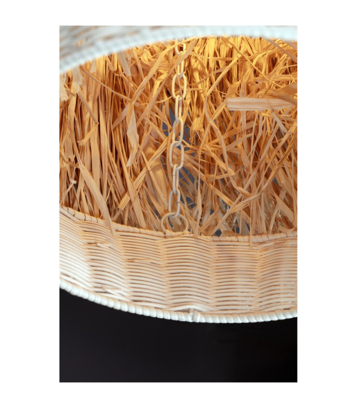 Sol Dome Pendant Ceiling Light Natural Black E27 1x12W-9