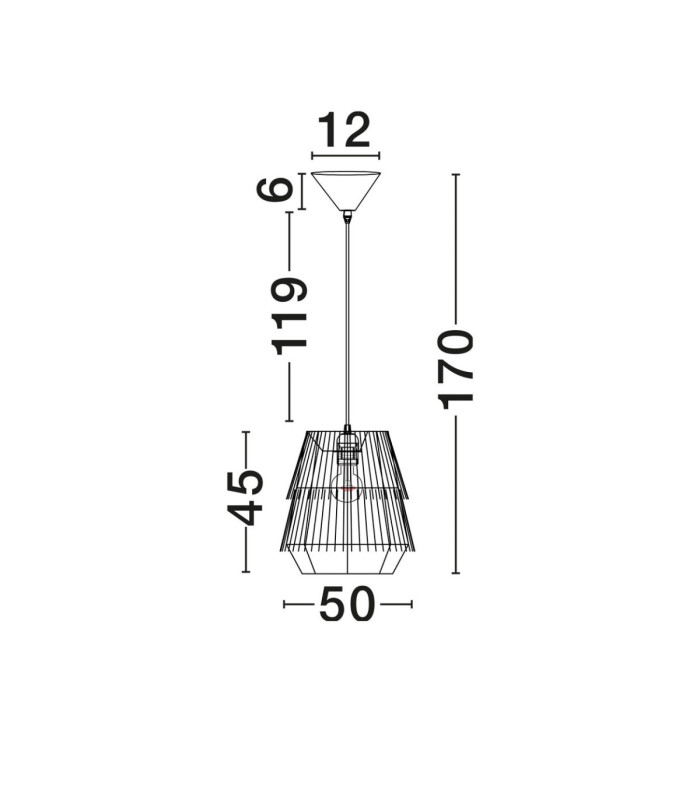 Sol Dome Pendant Ceiling Light Natural Black E27 1x12W-10