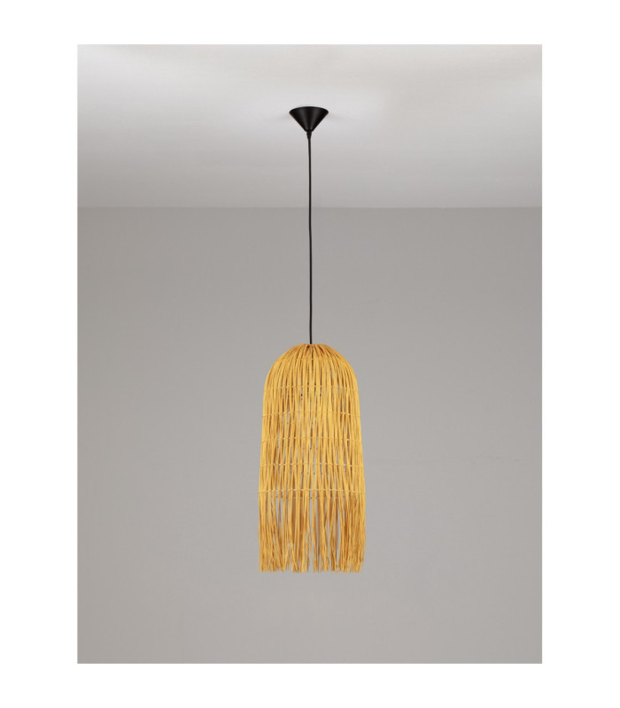 Vena Pendant Ceiling Light Thin Yellow Black E27 1x12W-3