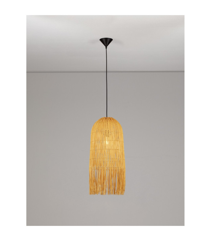 Vena Pendant Ceiling Light Thin Yellow Black E27 1x12W-4