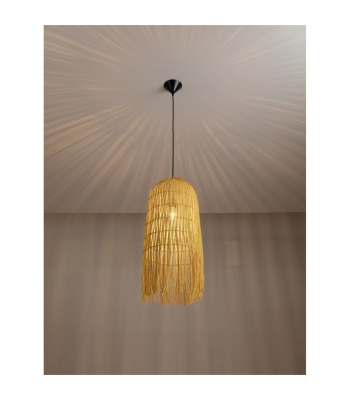 Vena Pendant Ceiling Light Thin Yellow Black E27 1x12W-8