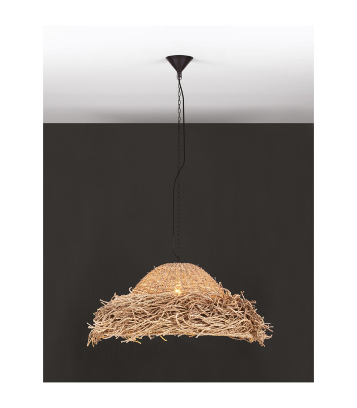 Natu 65cm Dome Pendant Ceiling Light Natural E27 1x12W-3