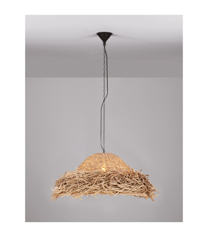 Natu 65cm Dome Pendant Ceiling Light Natural E27 1x12W-4