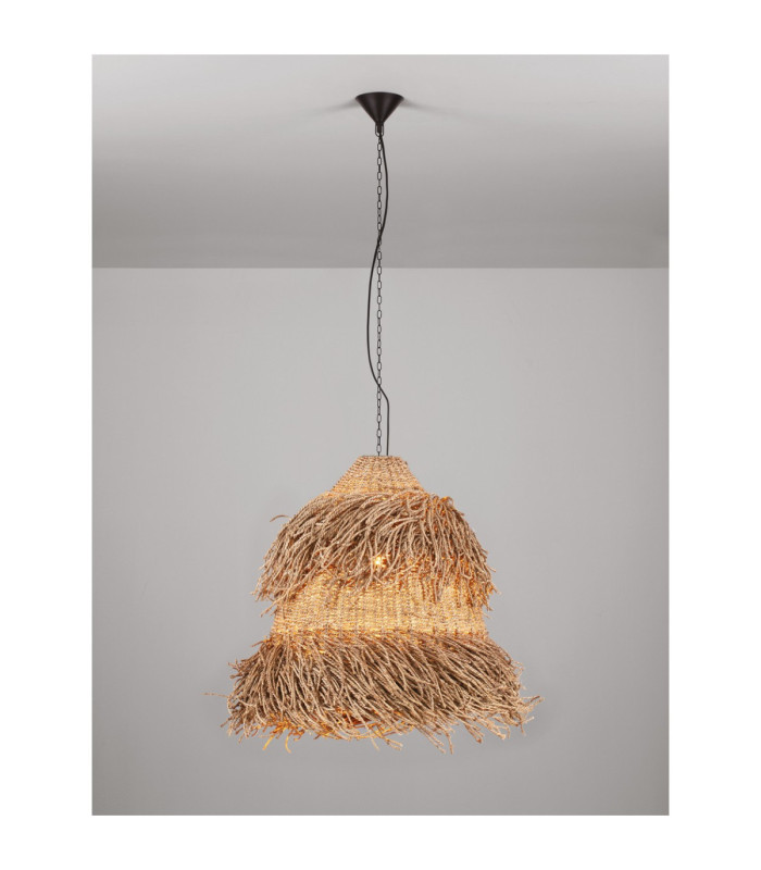 Natu 55cm Dome Pendant Ceiling Light Natural E27 3x12W-3