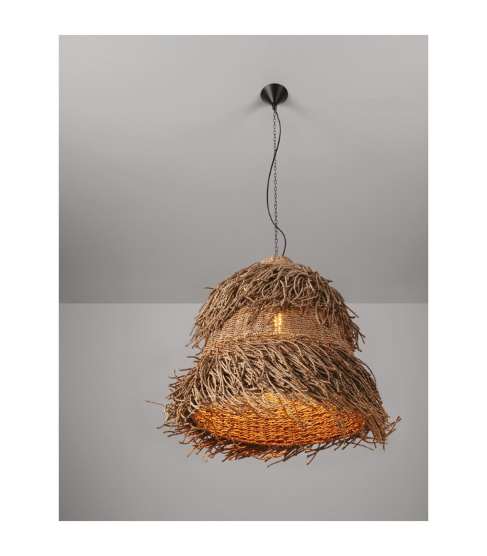 Natu 55cm Dome Pendant Ceiling Light Natural E27 3x12W-8