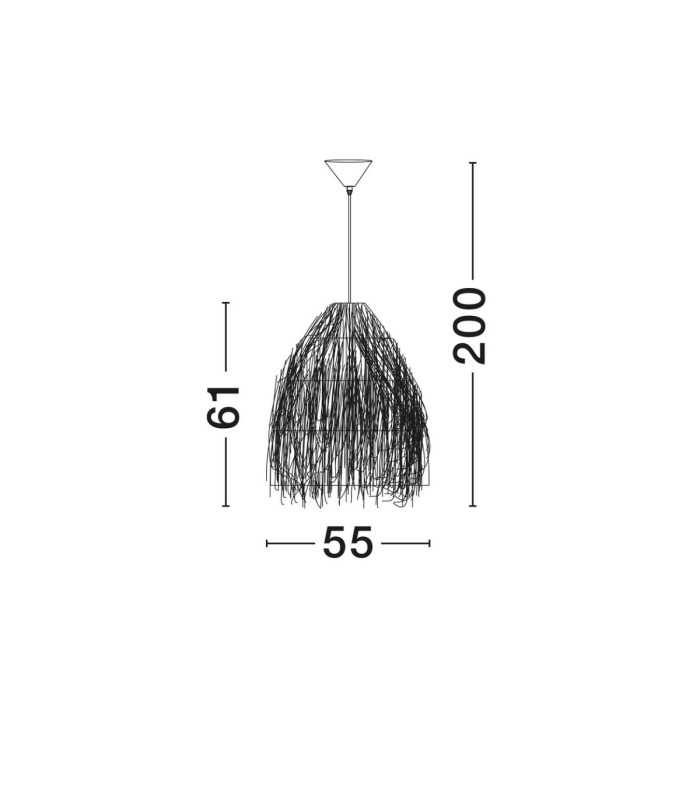 Natu 55cm Dome Pendant Ceiling Light Natural E27 3x12W-9