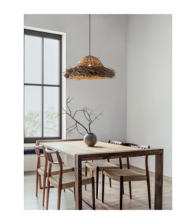 Natu 52.5cm Dome Pendant Ceiling Light Natural E27 3x12W-2