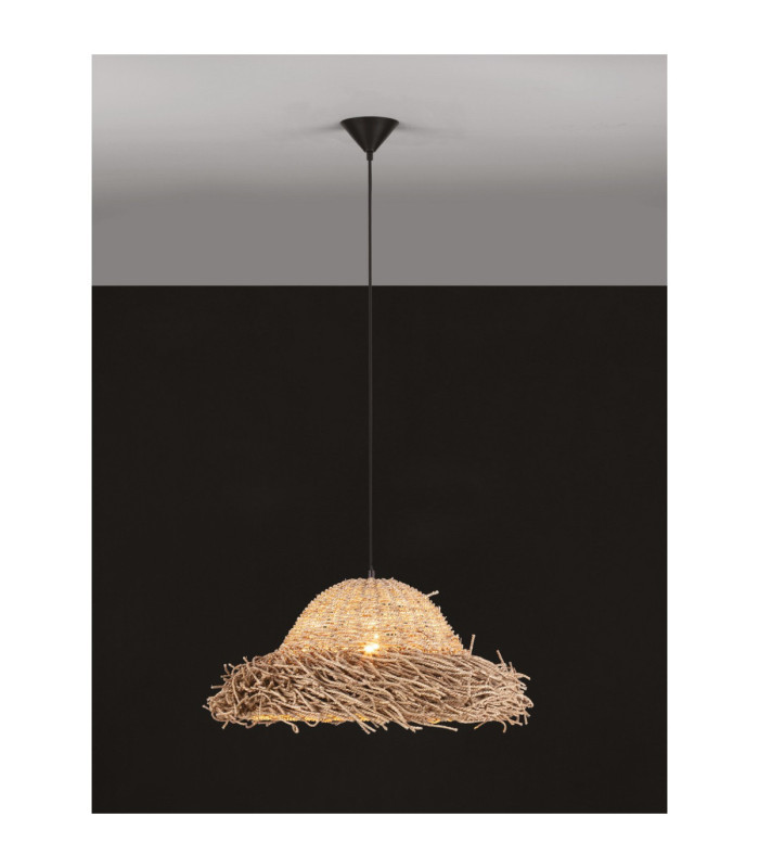 Natu 52.5cm Dome Pendant Ceiling Light Natural E27 3x12W-6