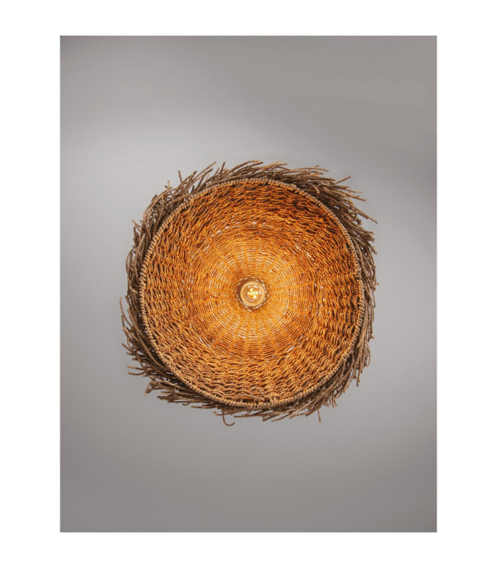 Natu 52.5cm Dome Pendant Ceiling Light Natural E27 3x12W-9