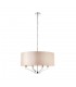 4 Light Multi Arm Ceiling Pendant Polished Nickel with Beige Single Shade, E14 - 1
