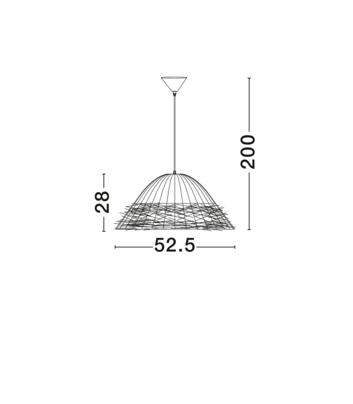 Natu 52.5cm Dome Pendant Ceiling Light Natural E27 3x12W-10