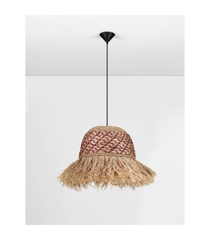 Sorello Dome Pendant Ceiling Light Natural Red Sandy Black E27 1x12W-3