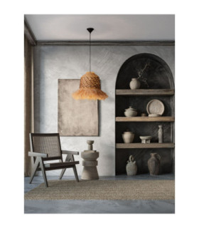 Sorello Dome Pendant Ceiling Light Natural Brown Sandy Black E27 1x12W-2