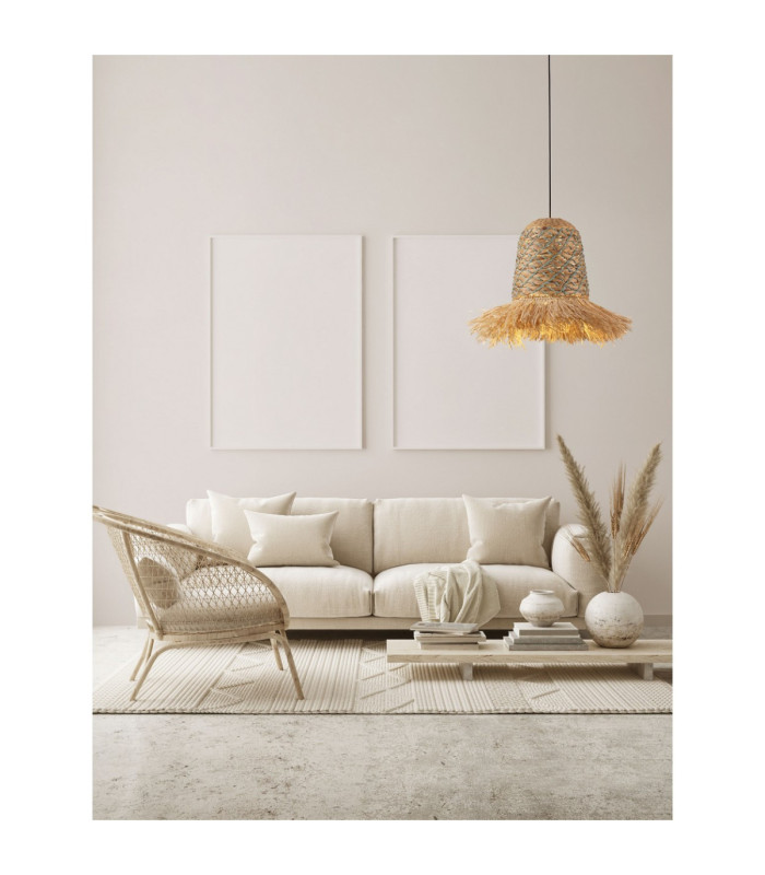 Sorello Dome Pendant Ceiling Light Natural Blue Sandy Black E27 1x12W-2