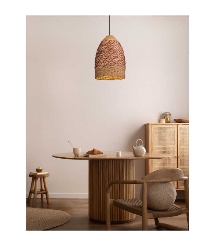 Mapi Dome Pendant Ceiling Light Natural Red Sandy Black E27 1x12W-2