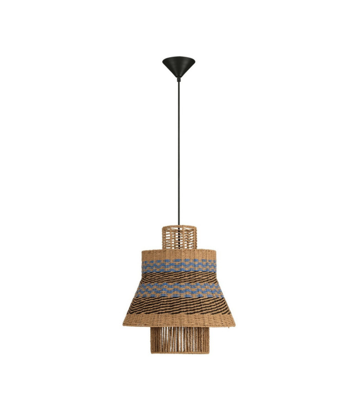 Mande Dome Pendant Ceiling Light Natural Blue. Sandy Black E27 1x12W-1