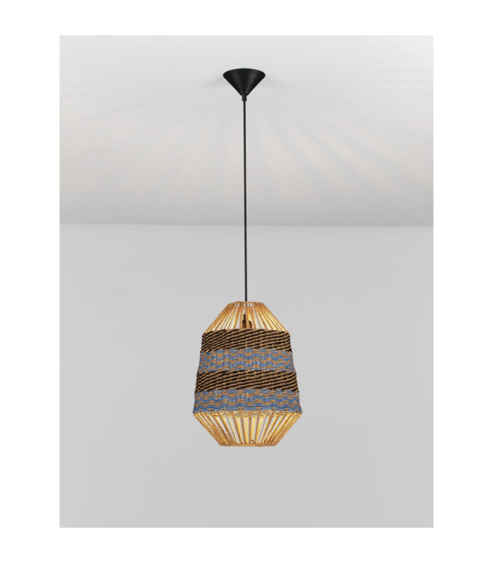 Copos Pendant Ceiling Light Natural Blue. Sandy Black E27 1x12W-4