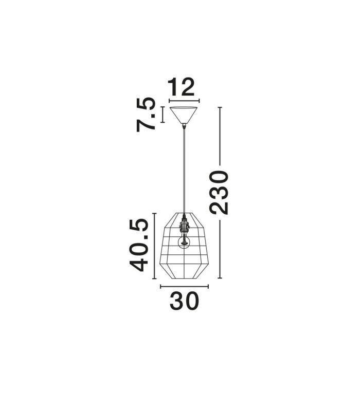 Copos Pendant Ceiling Light Natural Blue. Sandy Black E27 1x12W-7
