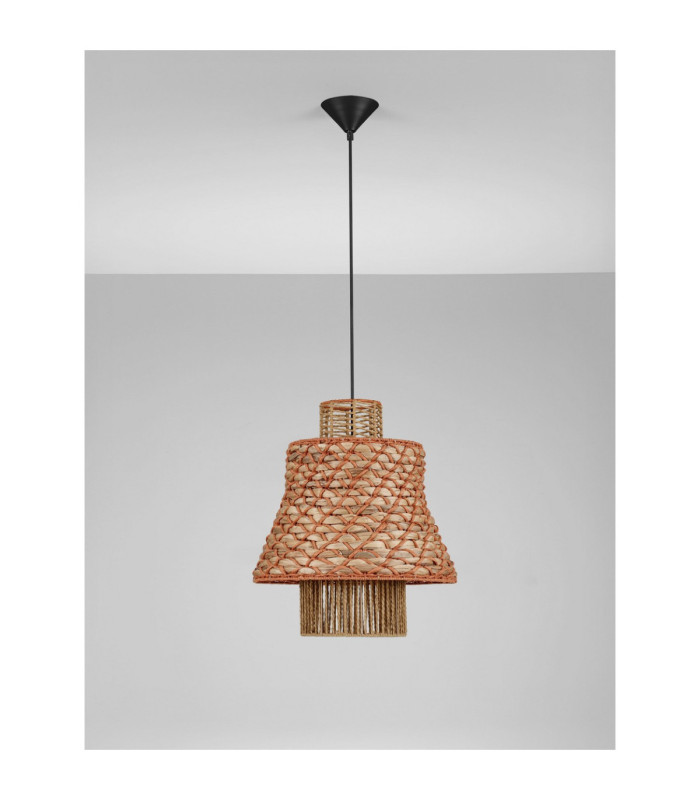 Mande Dome Pendant Ceiling Light Natural Orange Sandy Black E27 1x12W-3