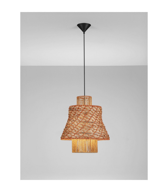 Mande Dome Pendant Ceiling Light Natural Orange Sandy Black E27 1x12W-4