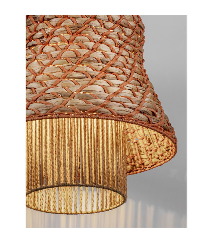 Mande Dome Pendant Ceiling Light Natural Orange Sandy Black E27 1x12W-6
