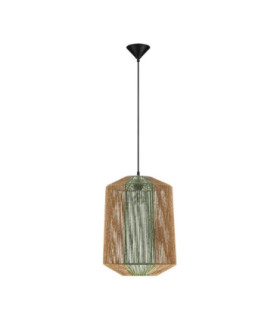 Dena Pendant Ceiling Light Natural Green Sandy Black E27 1x12W-1
