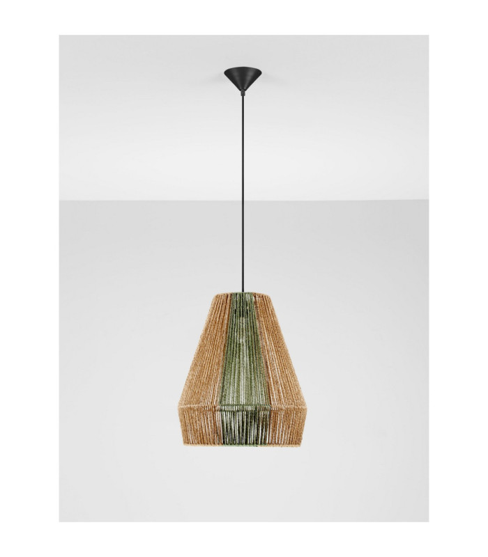 Dena Dome Pendant Ceiling Light Natural Green Sandy Black E27 1x12W-3