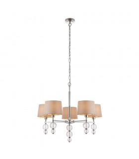 5 Light Multi Arm Ceiling Pendant Chandelier Polished Nickel, E14 - 1