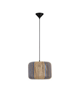 Abby Cylindrical Pendant Ceiling Light Natural Blue Yellow Sandy Black E27 1x12W-1