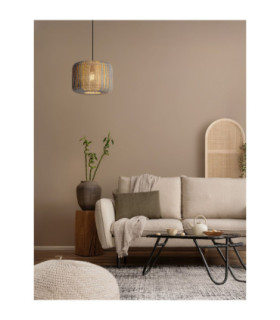 Abby Cylindrical Pendant Ceiling Light Natural Blue Yellow Sandy Black E27 1x12W-2