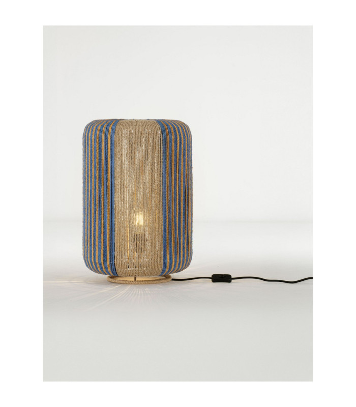 Abby Cylindrical Table Lamp Natural Blue Yellow E27 1x12W-4