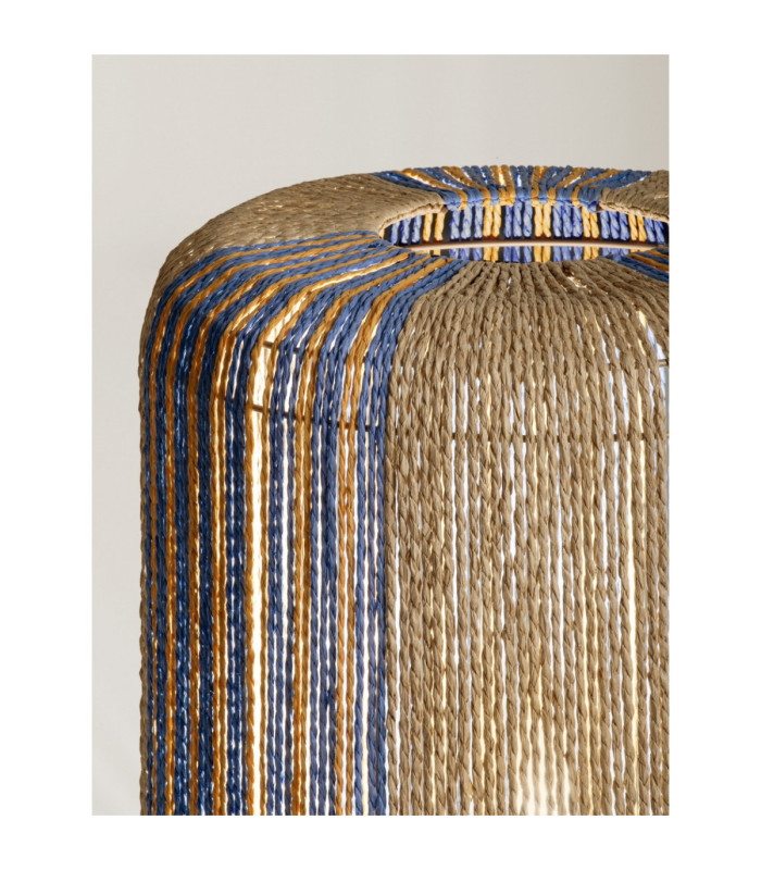 Abby Cylindrical Table Lamp Natural Blue Yellow E27 1x12W-5