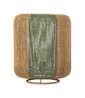 Dena Cylindrical Table Lamp Natural Green E27 1x12W-1