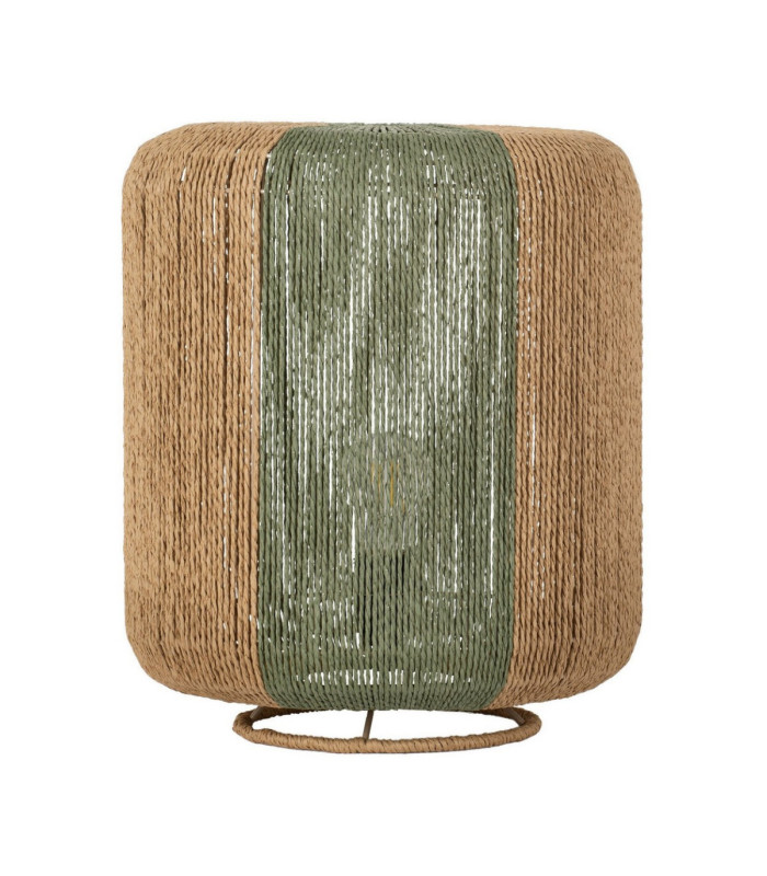 Dena Cylindrical Table Lamp Natural Green E27 1x12W-1