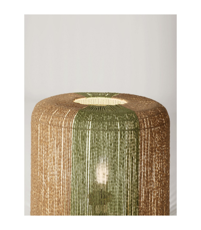 Dena Cylindrical Table Lamp Natural Green E27 1x12W-5