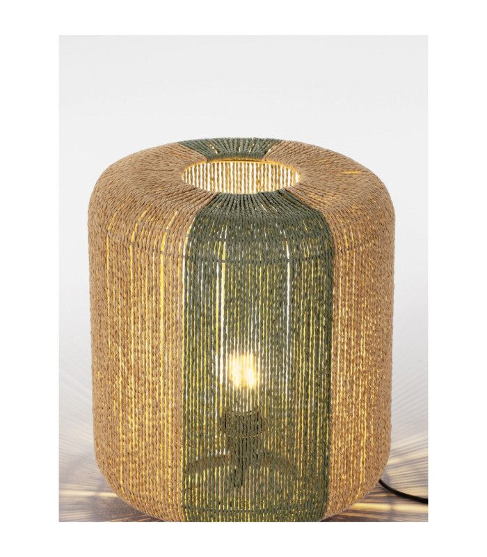 Dena Cylindrical Table Lamp Natural Green E27 1x12W-6