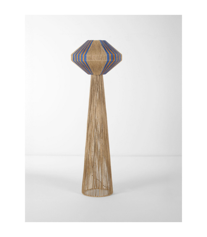 Abby Floor Lamp Natural Blue Yellow E27 1x12W-3