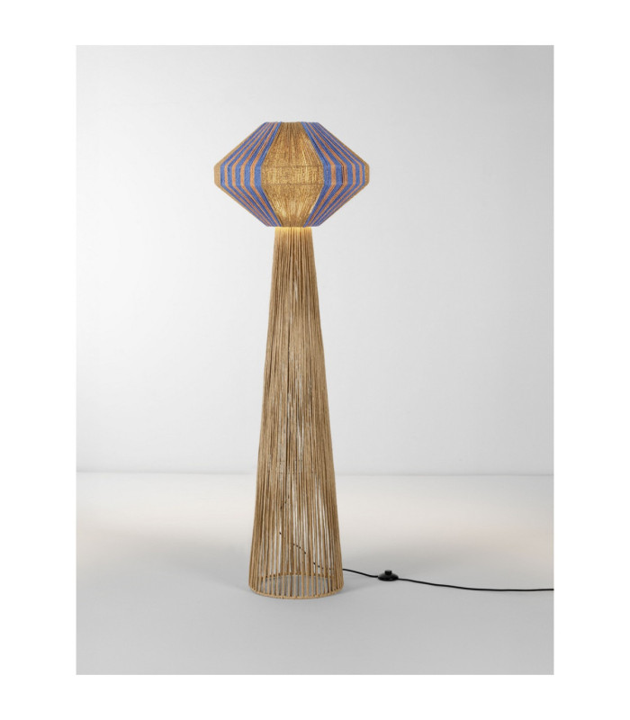 Abby Floor Lamp Natural Blue Yellow E27 1x12W-4